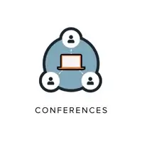 Icon of several people all connecting to the same computer.