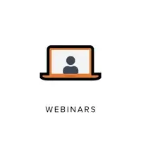 Icon of webinar on laptop.