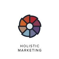 holistic marketing graphic circle with 8 sections