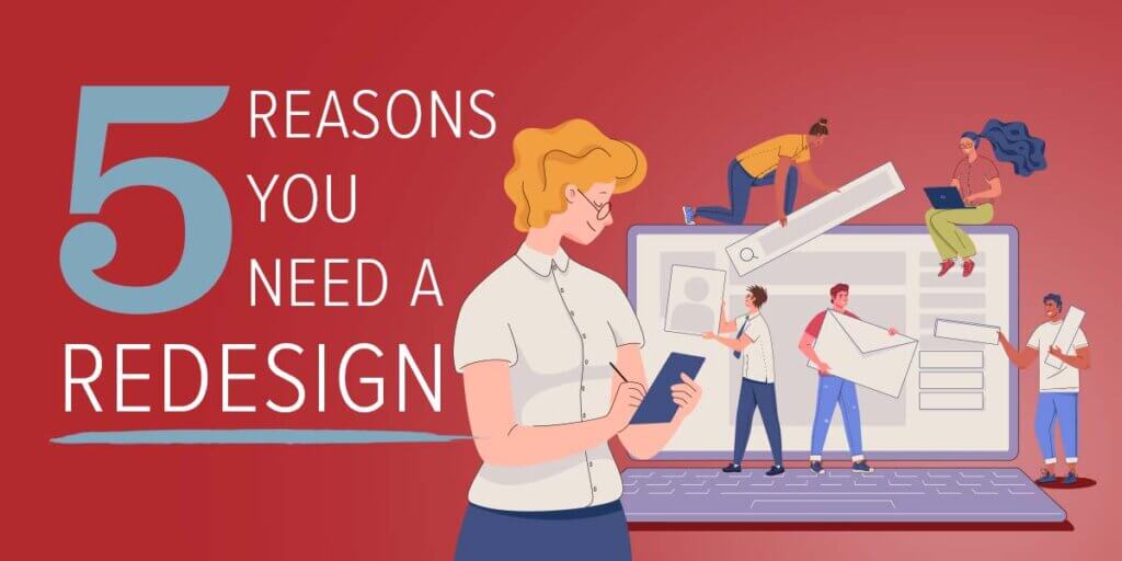 Illustration of people building a huge website.