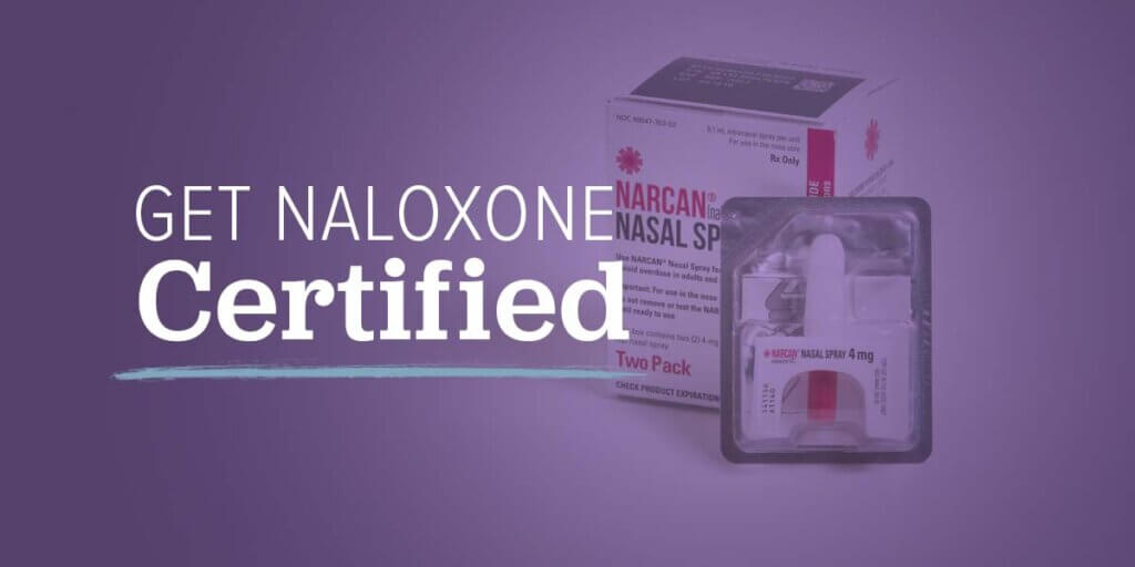 Narcan nasal spray container.