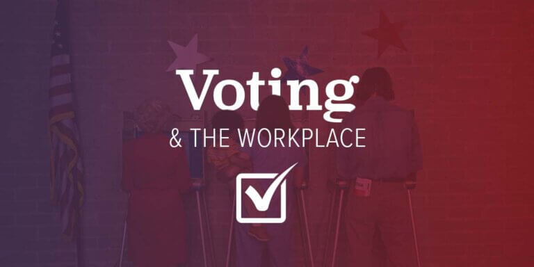 People at voting booths.