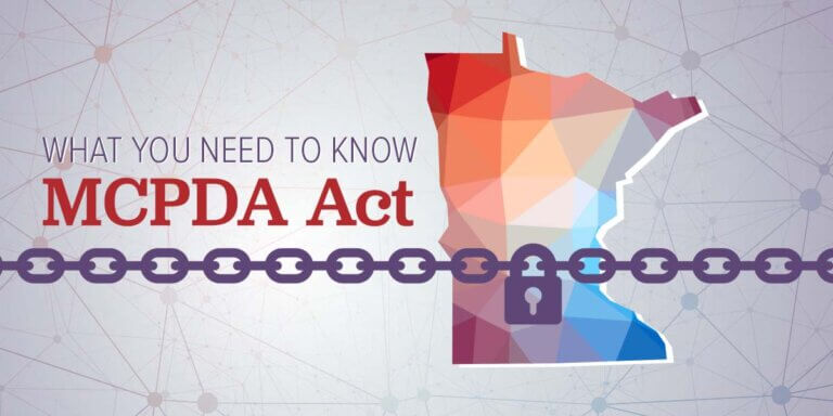 Illustration of the state of MN with a lock over it.