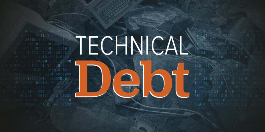 Binary pattern over a dusty pile of old computers.