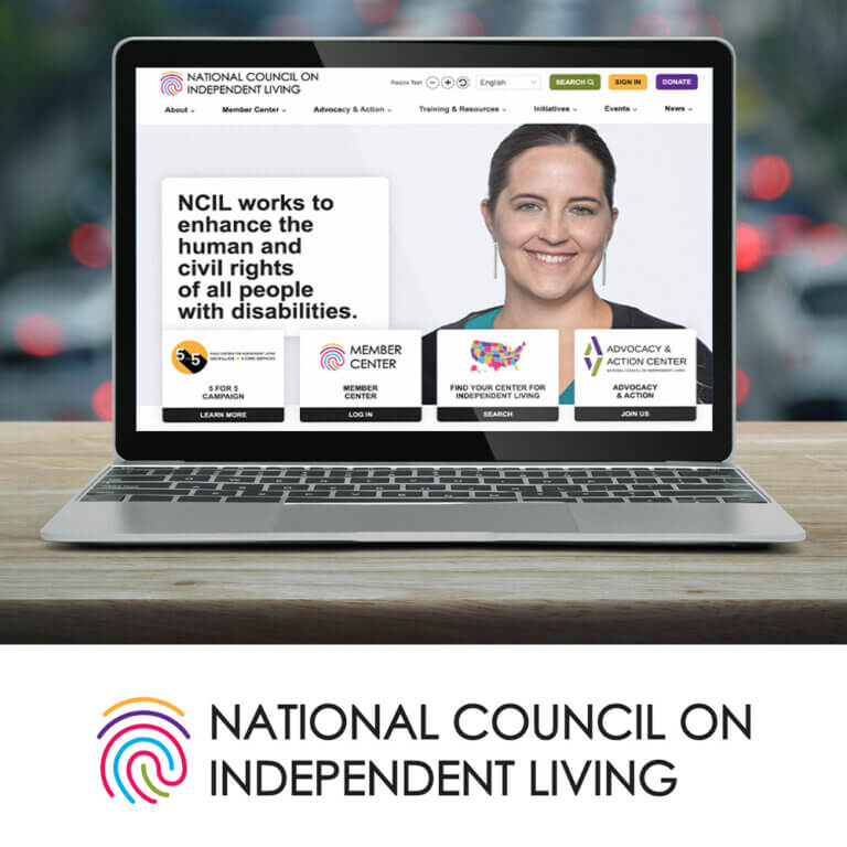 NCIL's new website on laptop screen with logo underneath.