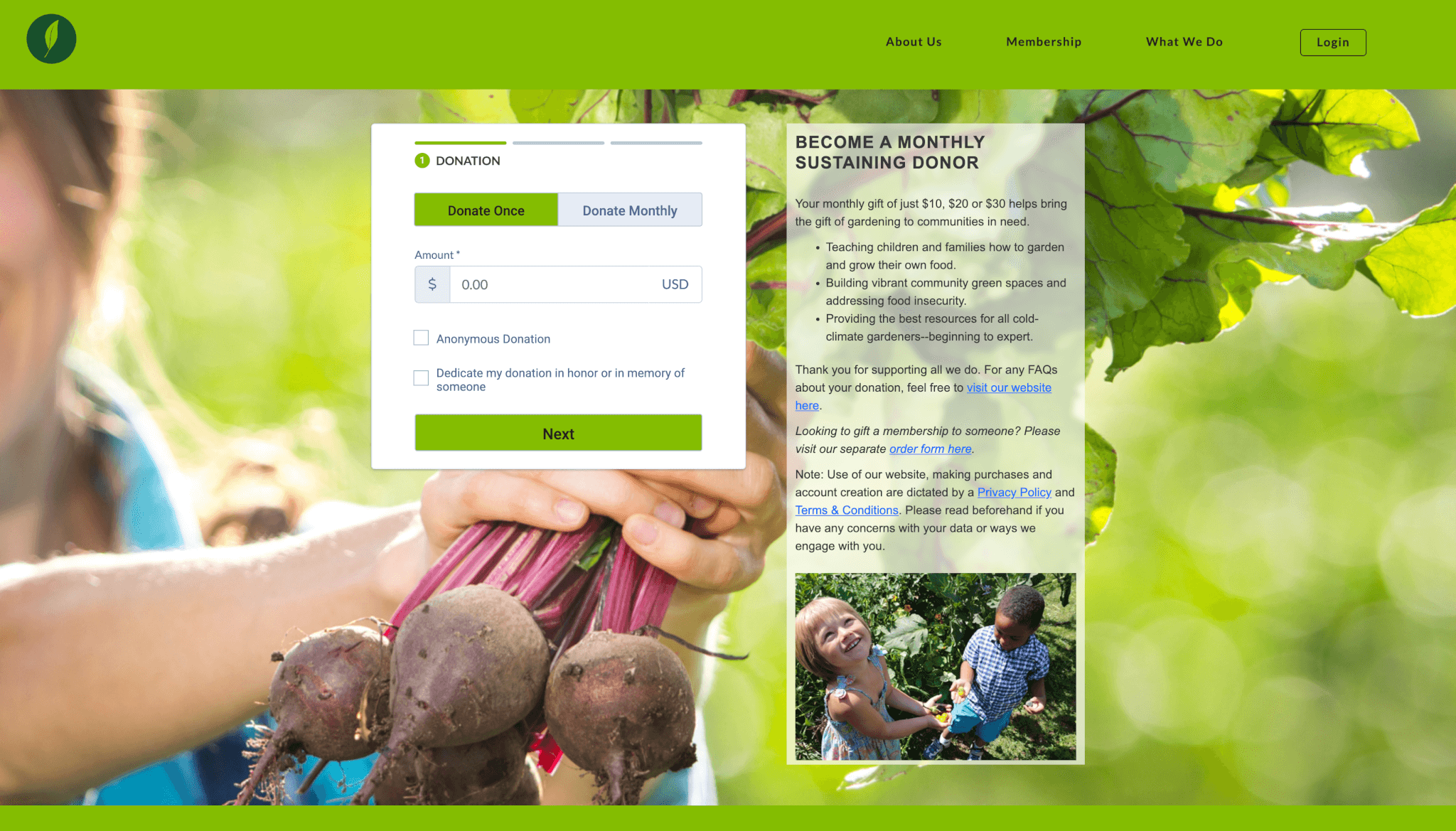 Northern Gardener's Donation Page