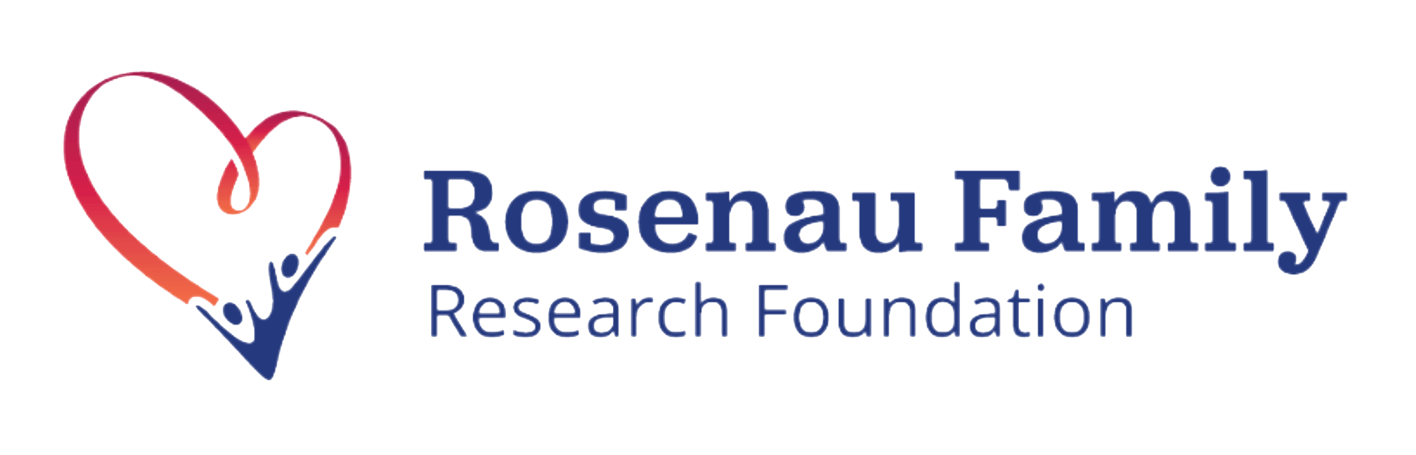 Red Heart logo with blue text reading: Rosenau Family Research Foundation.